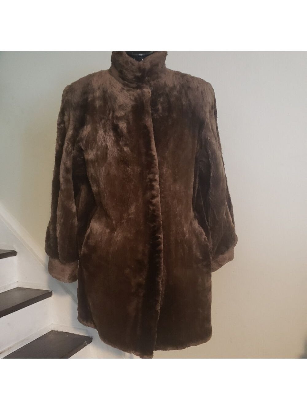 Vintage Balloon Sleeve Fur Coat